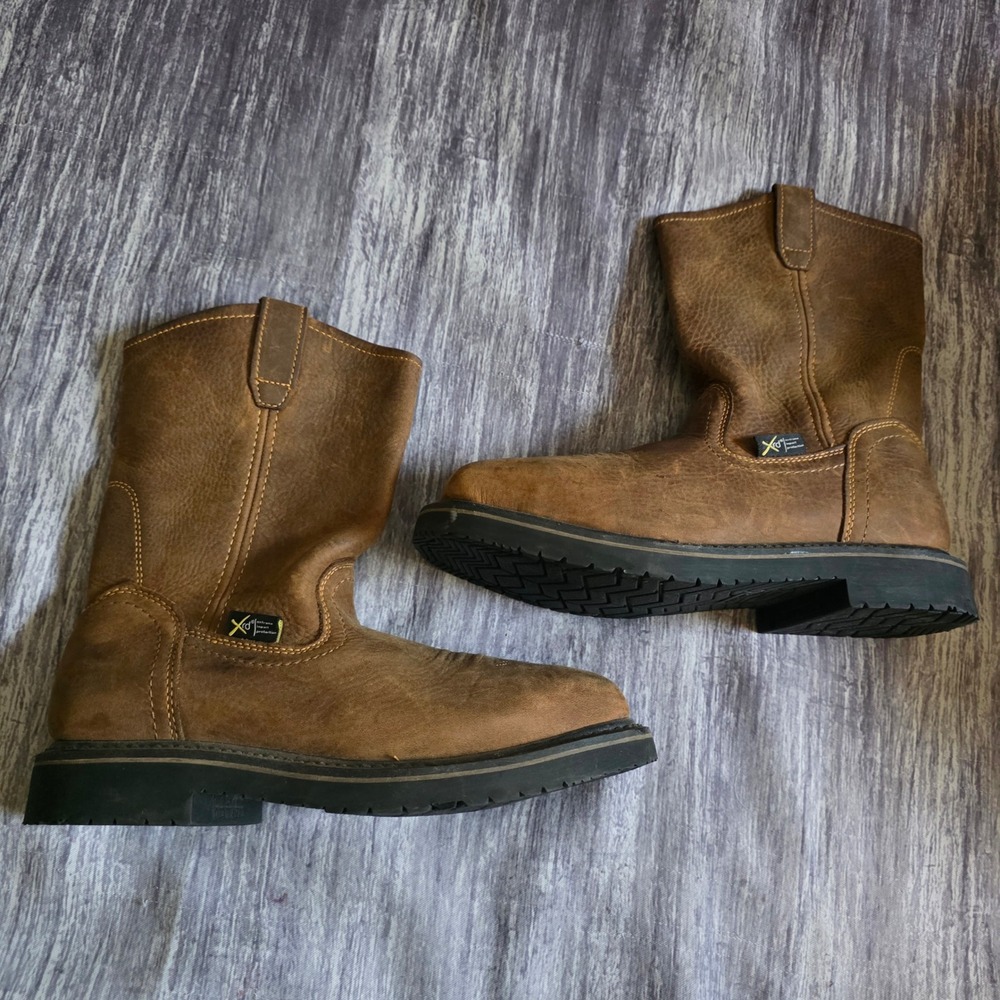 Hy-Test Clincher Brown Leather Steel Toe Metatarsal Work Boots K15021 Mens 9 M